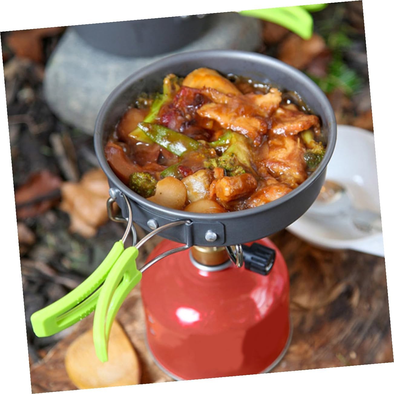 1set Camping Utensils Cooking Set Outdoor Picnic Oxide Cookware Compact Portable Cooking Kit