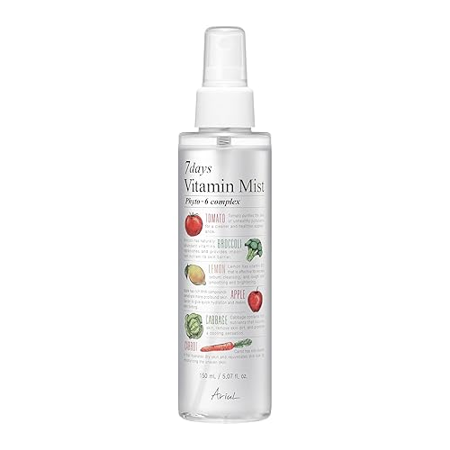 Ariul 7 Days Vitamin Mist Spray facial hidratante 4 en 1, spray de ajuste de maquillaje y tóner facial, spray de acabado de maquillaje perfecto