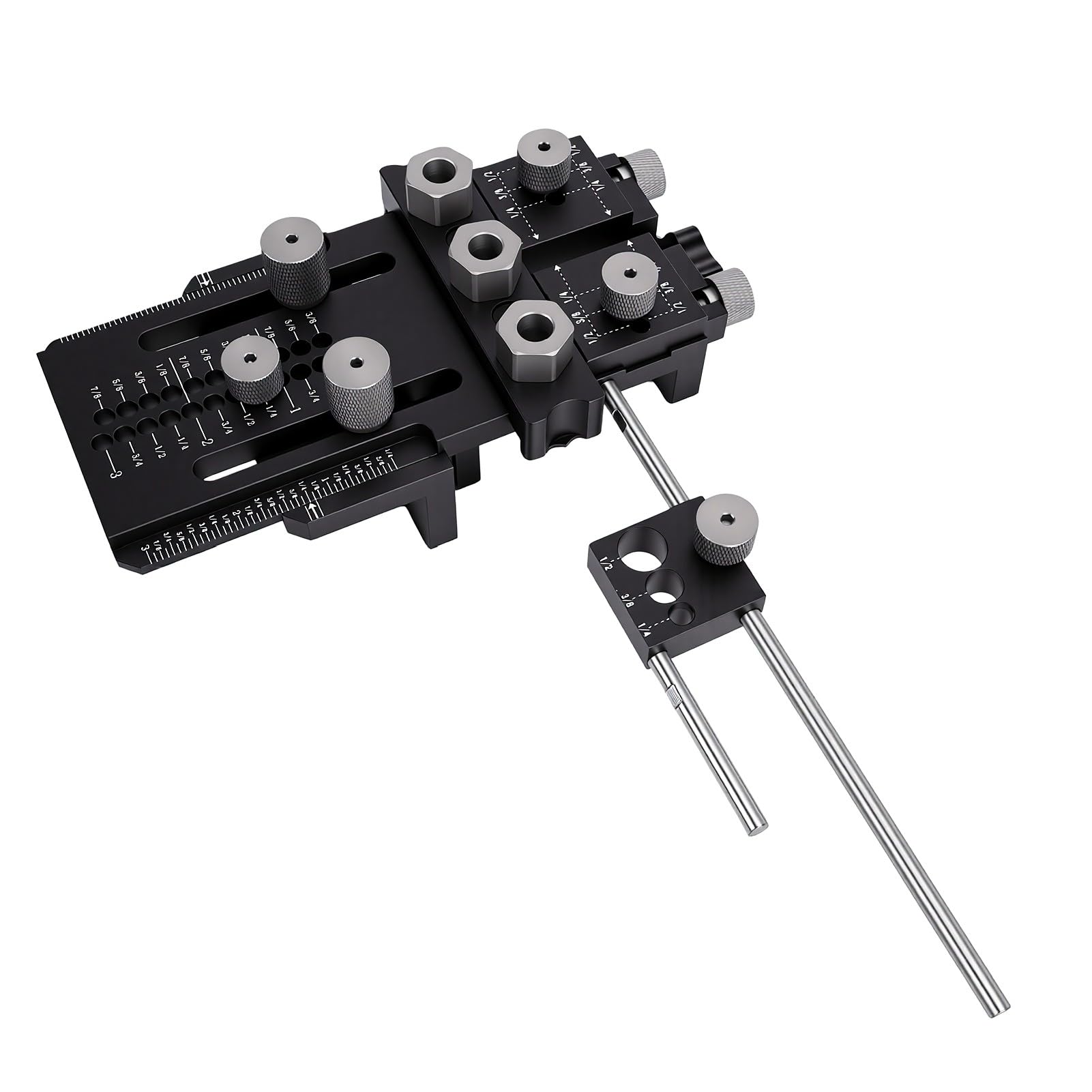 Kit de Plantilla para Tacos de 20,5x8,8CM para Carpinteros Profesionales Tope Positivo Rápido Evita Errores Perforación Abrazadera Ajustable Garantiza Sujeción Segura