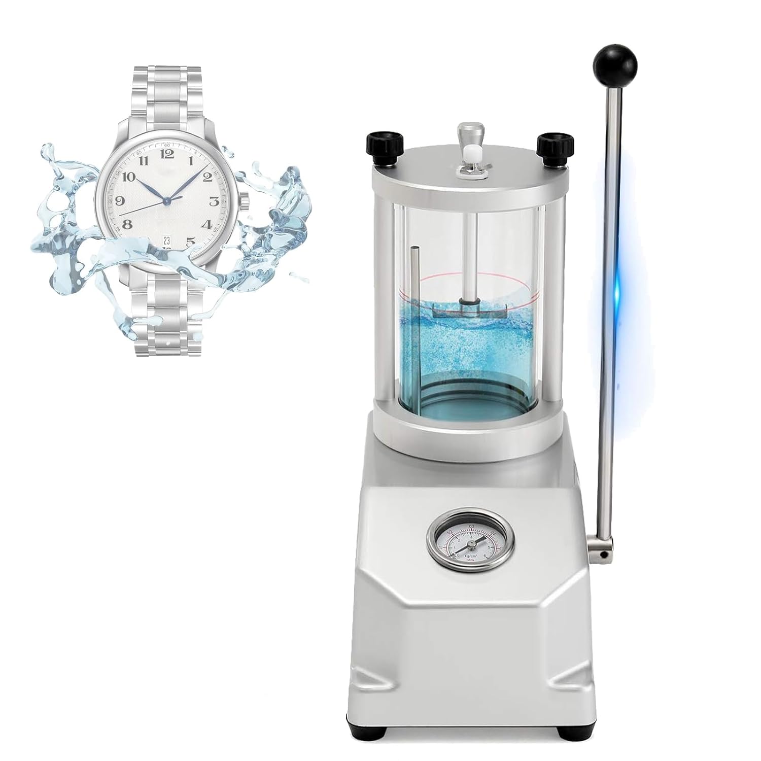 Waterproof Watch Tester Tool - 2-Watch Case Pressure Resistance Test Machine, Underwater Pressure Tester for Accurate Watch Durability Assessment