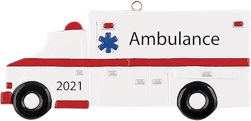 Adorno de Navidad personalizado de ambulancia 2024 – Decoración de Navidad para vehículos, adorno de Navidad con temática médica, adorno de