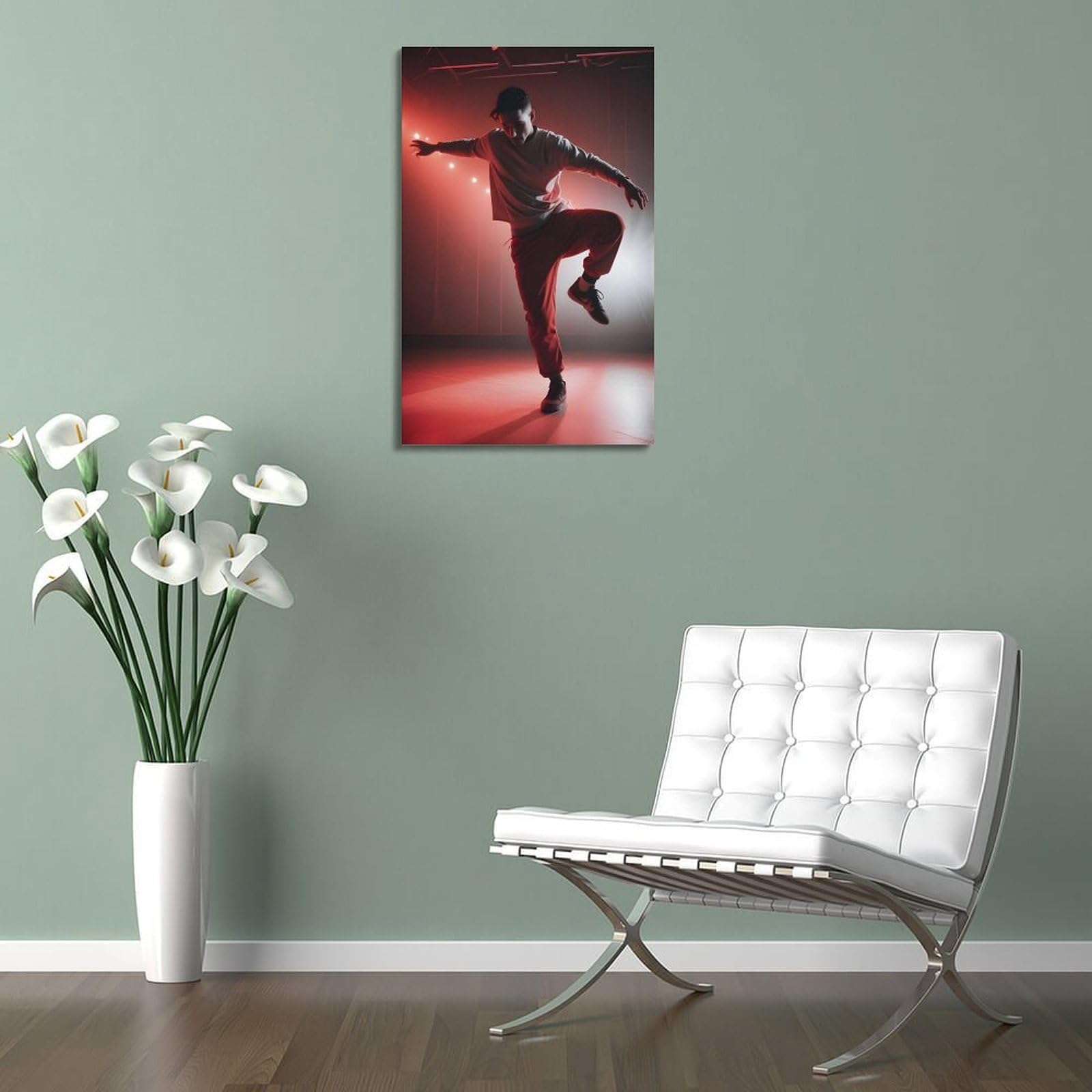 ZLQYHW Poster di street dance su tela, motivo: B-boy, hiphop, ballerino appassionato, decorativo, per camera da letto, per camera da letto, 60 x 90 cm