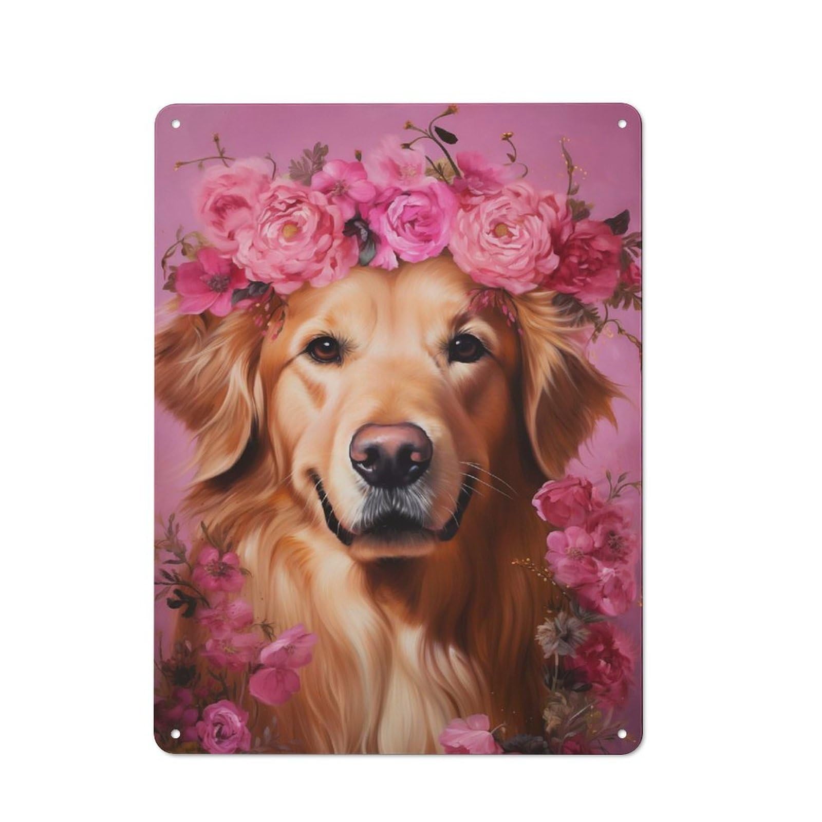 Junmoney Style-19 Retro Golden Retriever Metal Gift Sign 40X30cm, Home Wall Decor For Flat, Dorm Room, Lounge Or Cafe