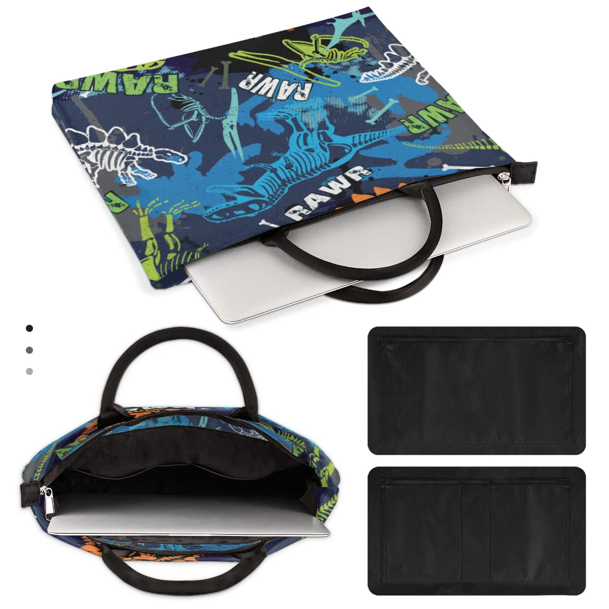 Dino pokrowiec na laptopa 13-16 cali dinozaur dinozaur ręczny pokrowiec na laptopa teczka listonoszka torba do przenoszenia dla kobiet mężczyzn dzieci chłopców dziewcząt