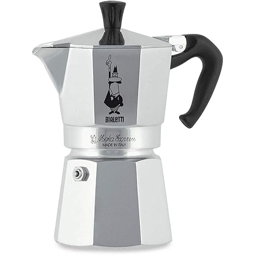 Bialetti Moka Express 4 Cup Espresso Maker/Percolator/Stovetop for an Italian Mocha, Silver