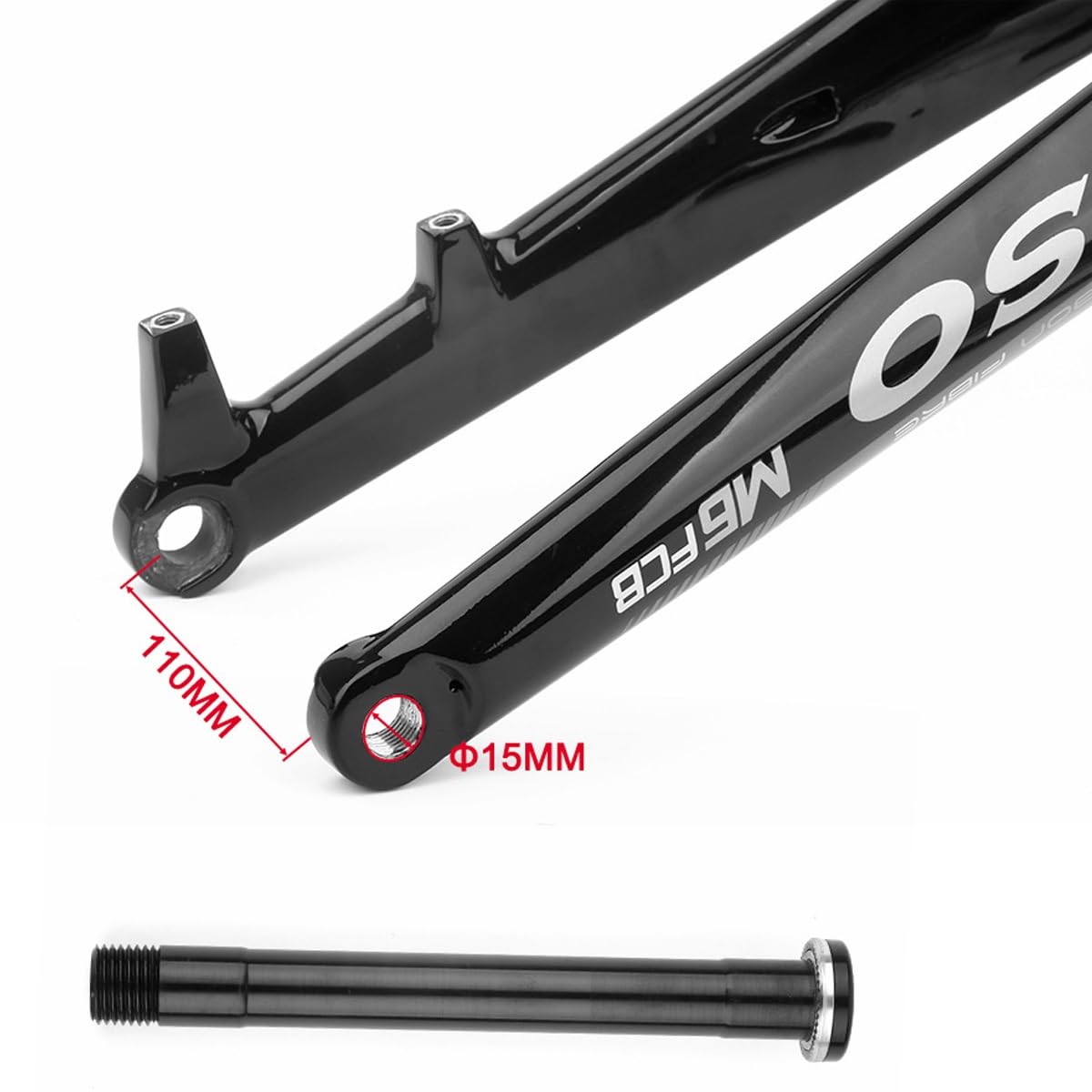 Fourche VTT Carbone 29" Boost 110x15mm - Rigide, Axe Traversant, Pour Frein Disque