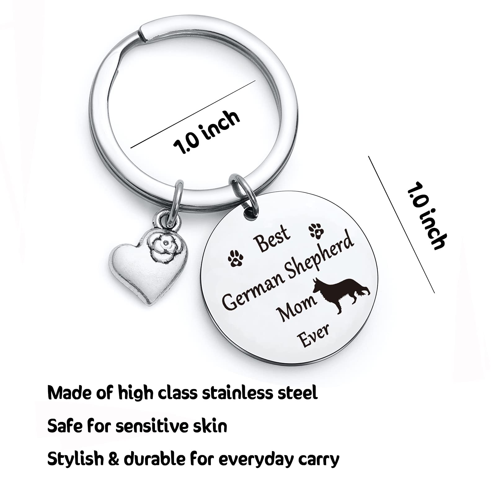 NOTHERS RSZOTW German Shepherd Keychain - German Shepherd Dog Mom Gifts - Dog Keychain