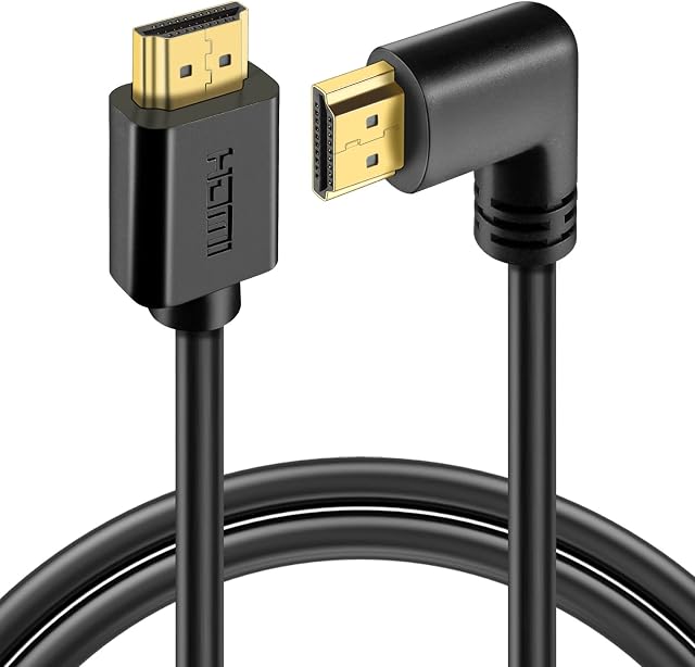 WILLIZTER HDMI Regular Male to 90 Degree Right Angled Male Extension Cable Adapter Converter Extender Supports 3D 4K UHD Nintendo Switch PS4 PS3 Xbox Laptop PC (2 Feet)