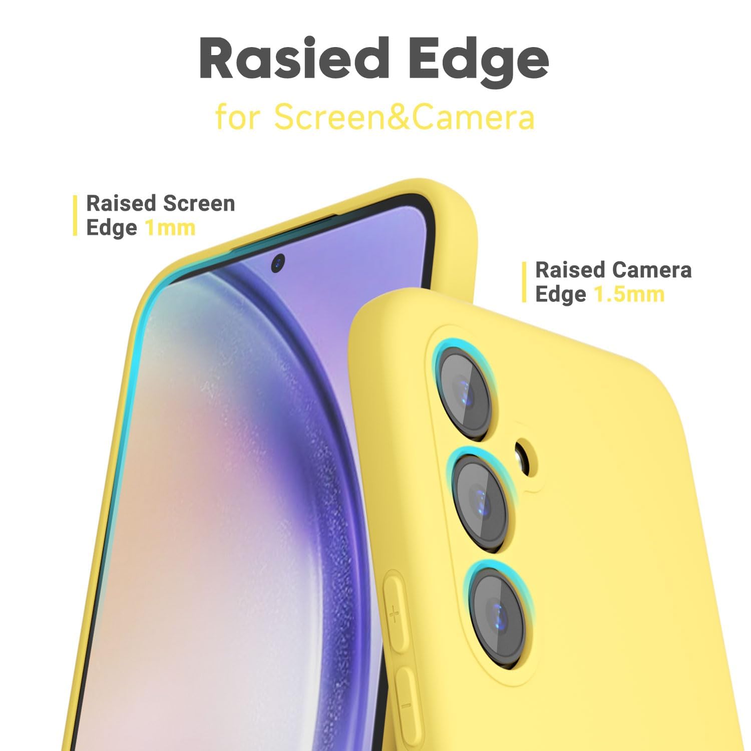 LoeoeL Funda ultrafina para Samsung Galaxy A54 5G, funda de silicona, delgada, minimalista, de goma suave, Jelly A54 5G, para mujeres y hombres, funda de plástico TPU mate liso, amarillo