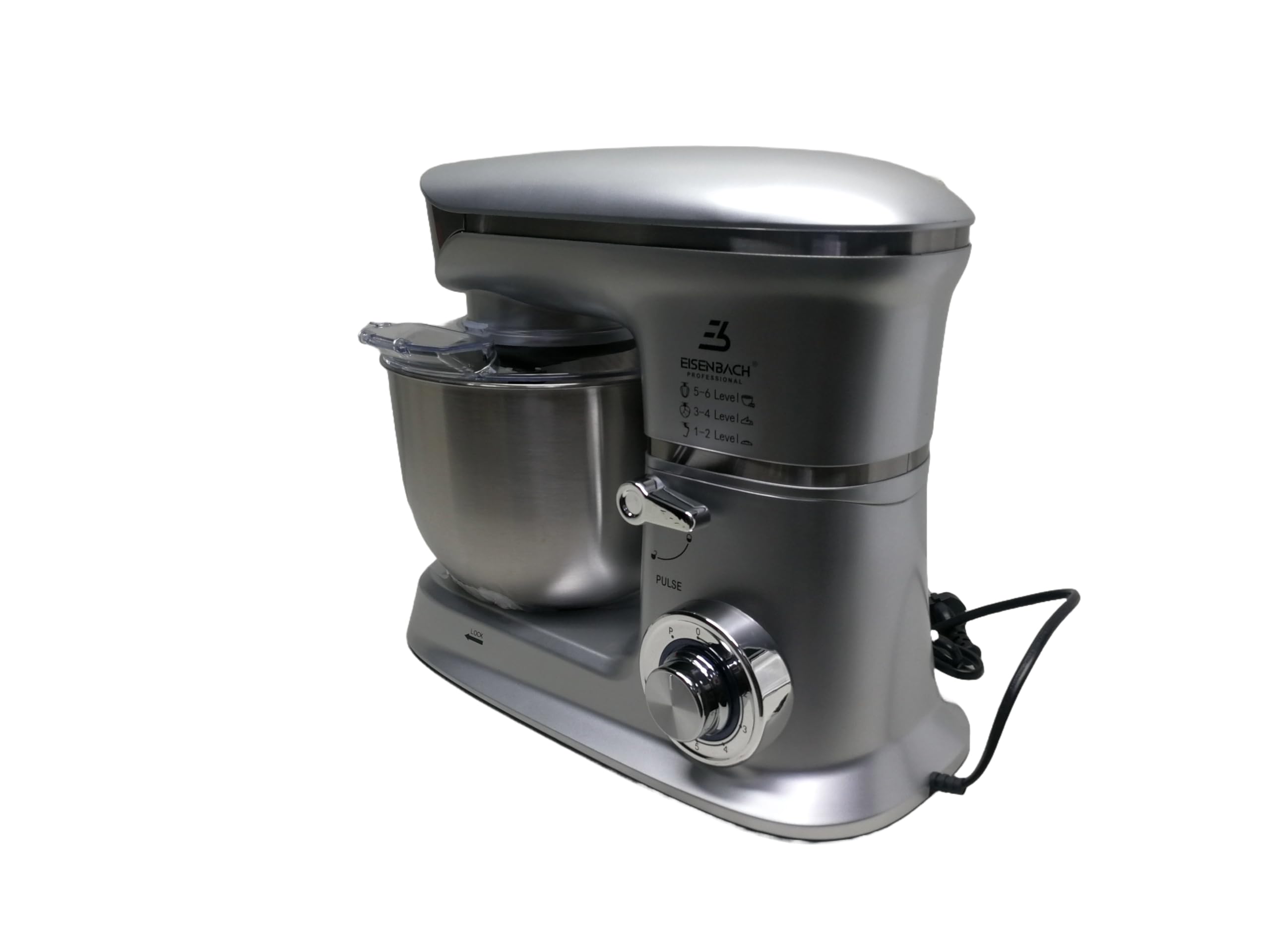 Potenza 2000W | Capacità 6.5L | 8 Velocità + Funzione Impasto | Robot da Cucina in Acciaio Inossidabile Argento/Metallico