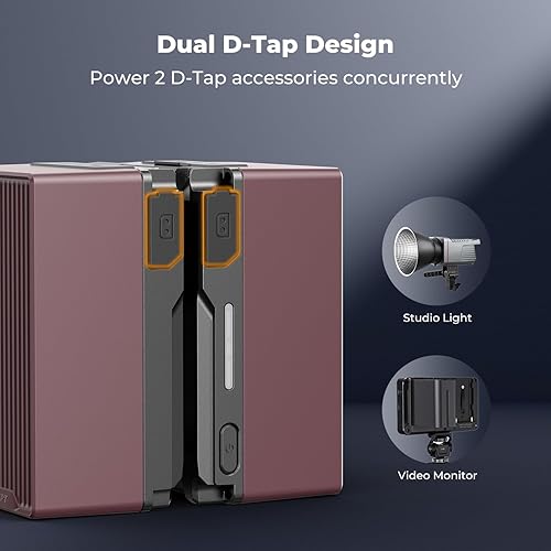 Miniatura 5 de K&F CONCEPT Batería V Mount, Batería V-Mount de 99Wh 6700mAh con carga rápida USB-C PD de 100W, con Dual D-TAP/A/USB-C/DC/Pantalla TFT/Luz