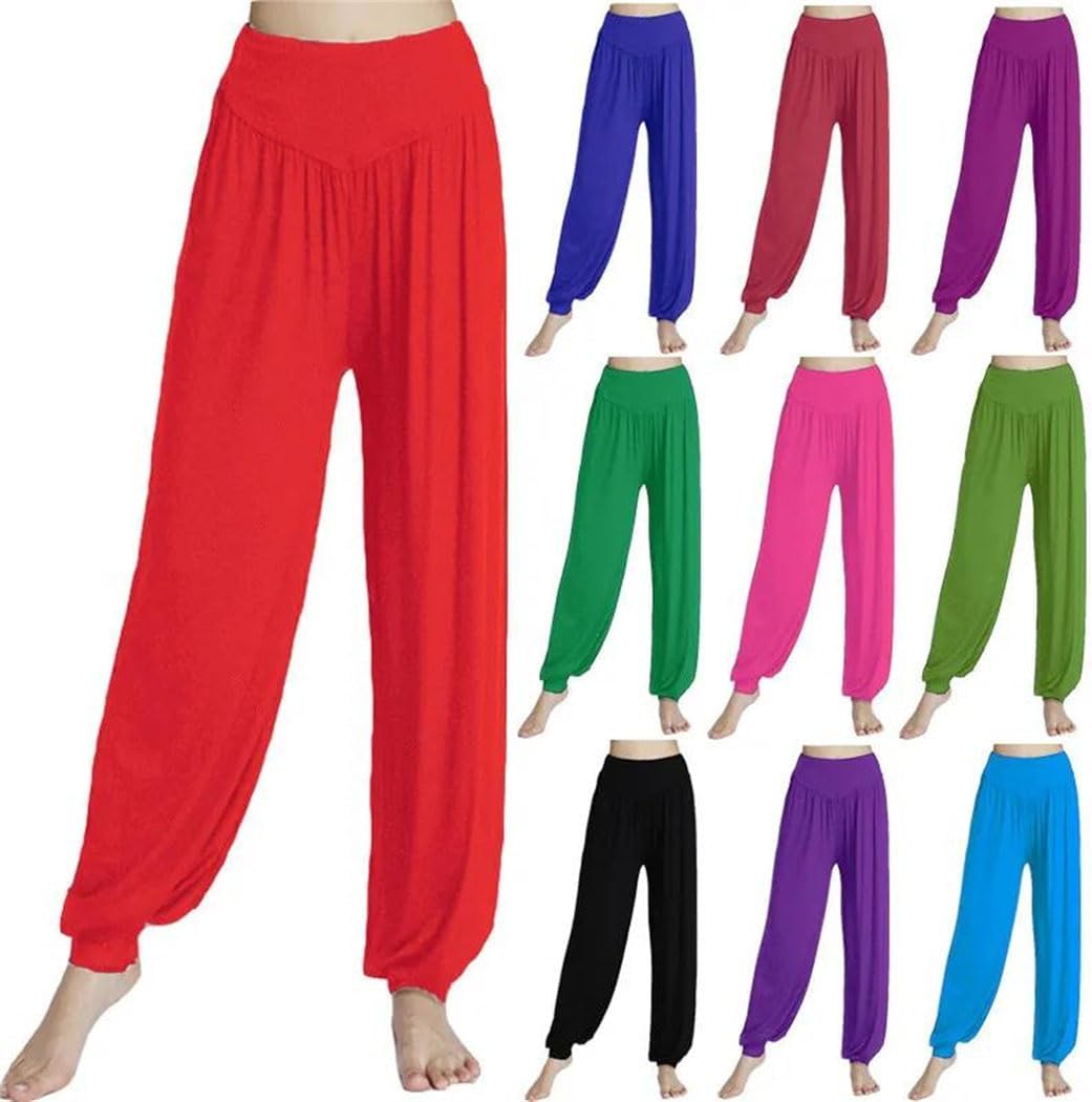 Women's Modal Dance Pants Wide Leg Loose Feet Latin Yoga PractLong Trousers Soft Home Pants