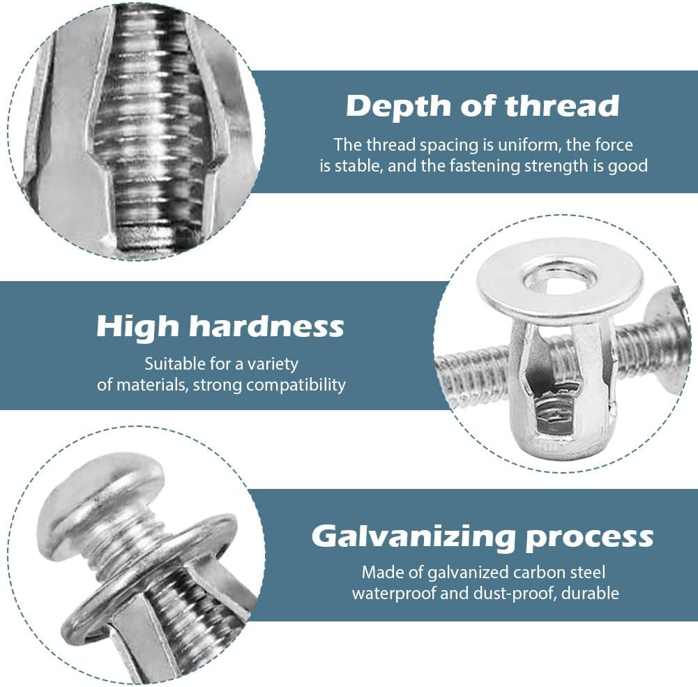 EMVANV 20 PCs Hollow Door Anchors,Hollow Metal Cavity Fixing Hollow Wall Anchors for Aluminium Cladding Sheet Steel Pipe, Iron Sheet and Hollow Plastic Sheet(Silver)