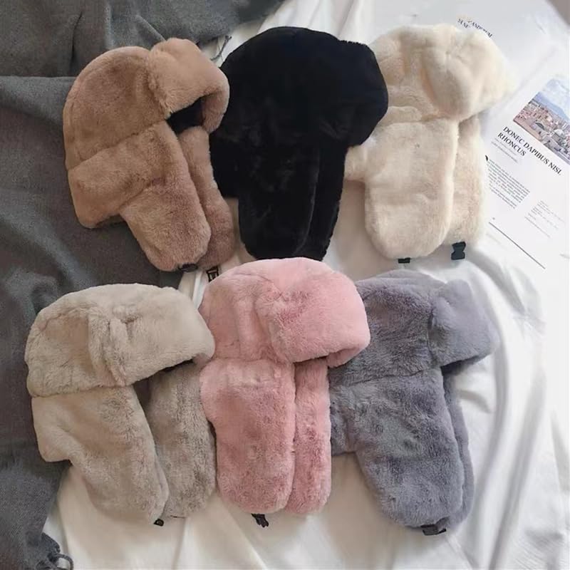 Donne Bomber Cappelli for Gli Uomini Inverno Addensare Paraorecchie Caps Pelliccia Sintetica Caldo Russo Protezione Dell'orecchio Ciclismo Cappello da Sci