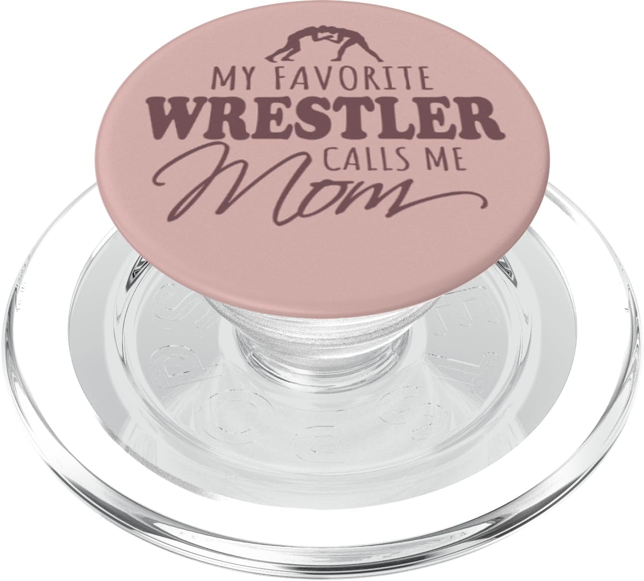 Wrestling Moms My Favorite Wrestler Calls Me Mom Pink PopSockets PopWallet for MagSafe