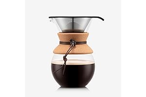 Bodum 34 Oz Pour-Over Travel & Home Coffee Maker with Reusable Stainless...