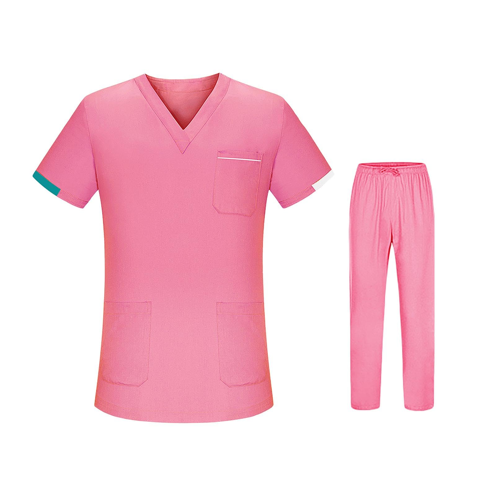 Vêtements chirurgicaux rose xl anti-frottement pour soignants et esthéticiennes