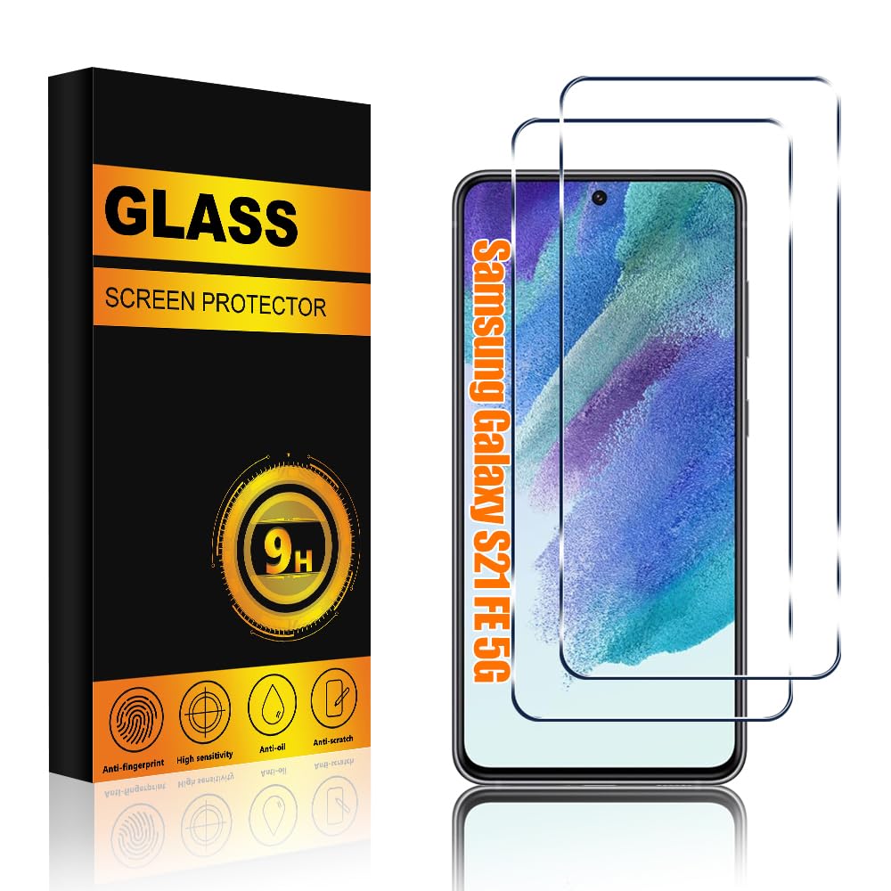 2 PACK for Samsung Galaxy S21 FE 5G Tempered Glass Screen Protector Premium 9H Hardness Easy Installation Anti-Scratch Bubble Free Screen Protector Film for Samsung Galaxy S21 FE 5G