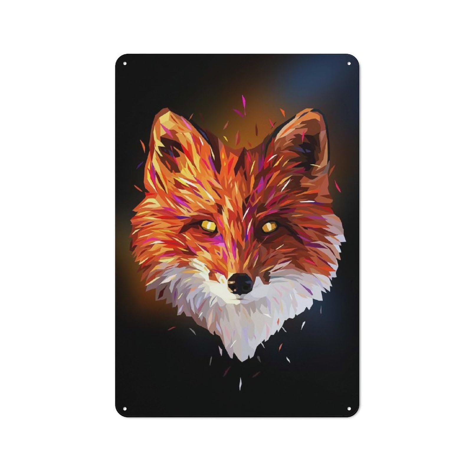 Junmoney The Fox Printed Metal Sign 30X20cm For Café Or Restaurant, For Hospitality Interior Collectors