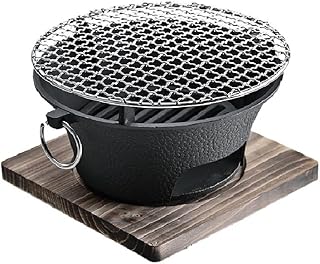 BBQ Charcoal Grill, cast iron charcoal grill,Hibachi Grill,Mini Charcoal Grill Camping Stove Portable Barbecue Stove, Stove for Indoor Outdoor Picnic BBQ Party,Home Picnic, Camping (10.2)