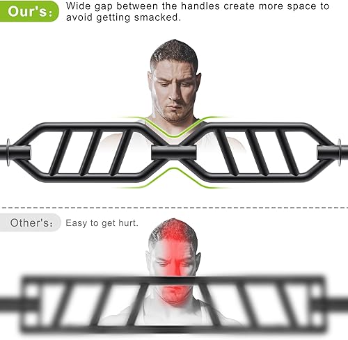 Miniatura 4 de Kipika Barra de trampa olímpica, barra hexagonal, barra de encogimiento, barra de peso muerto con asas plegables, barra de agarre múltiple, barra