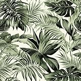 VEELIKE Exotic Tropical Wallpaper Peel and Stick Palm Leaf Wallpaper for Bathroom Bedroom 17.7''x354'' Removable Self Adhesive Palm Wall Paper Green Tropical Contact Paper for Wall Shelves Living Room
