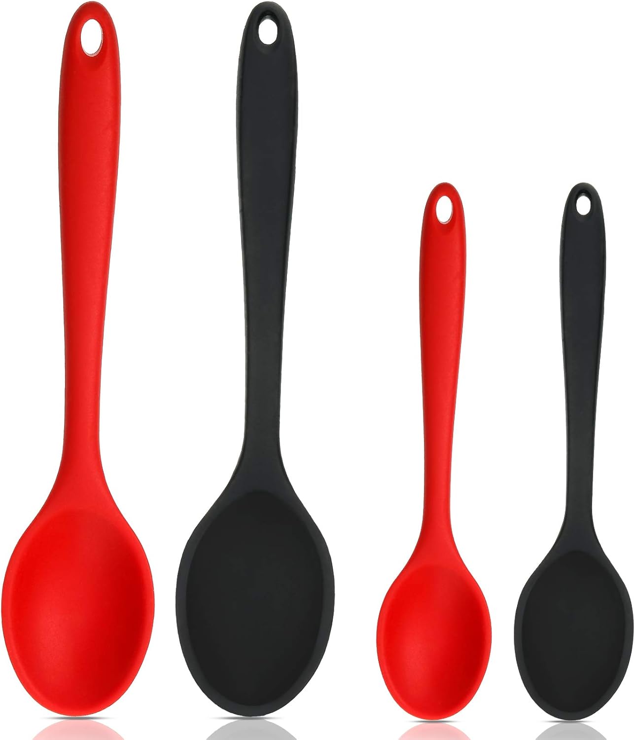 4 Pack Silicone Mixing Spoons Set Nonstick Kitchen Spoons
