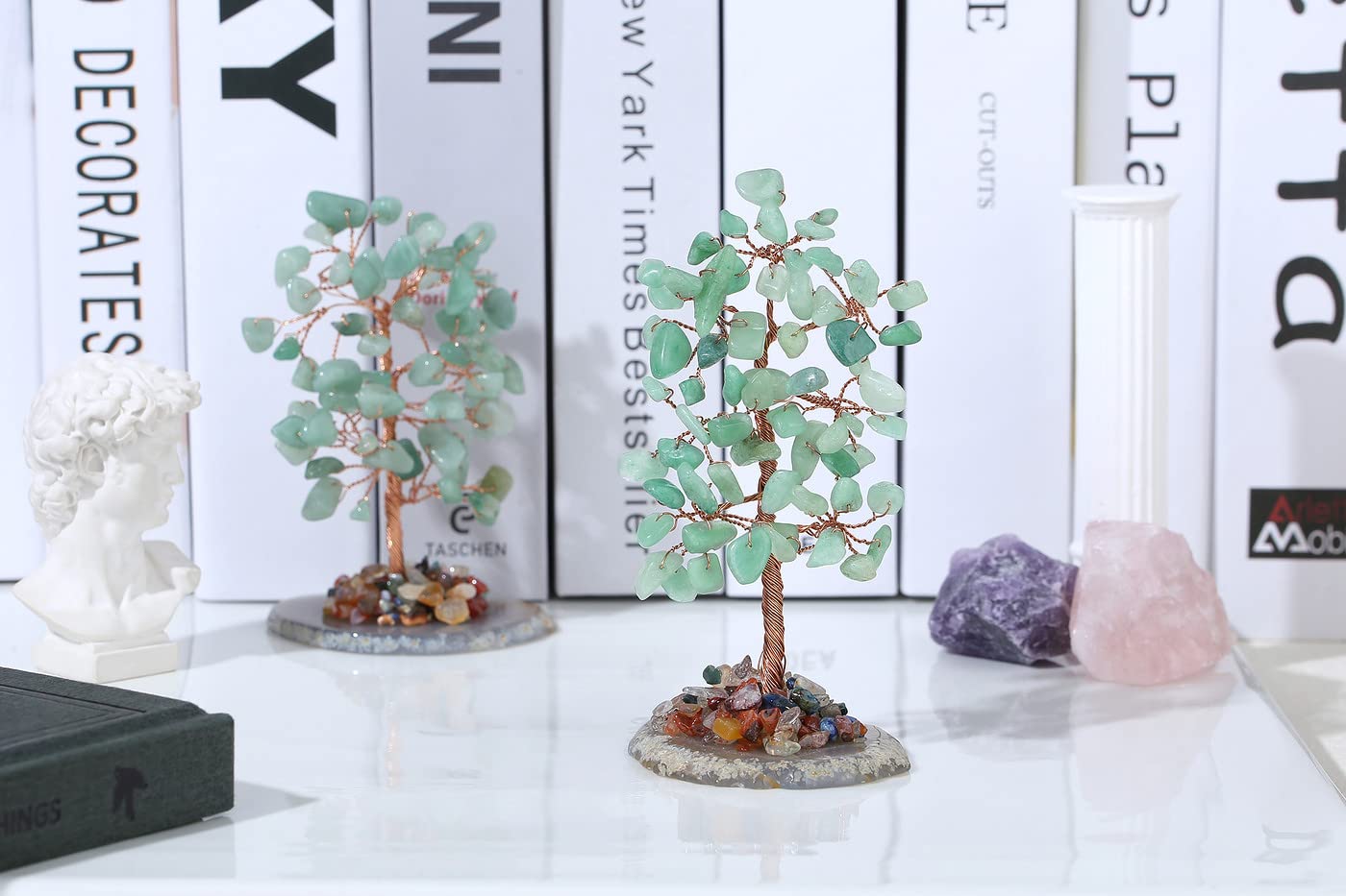XIANNVXI Green Aventurine Crystal Tree Healing Crystals Stones Tumbled Gemstones Tree Green Ornament for Living Room Reiki Crystal Gifts - Image 3