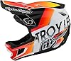 Troy Lee Designs Downhill D4 Composite Qualifier Full Face Bicycle Helmet for Max Ventilation Lightweight MIPS EPP EPS Racing Downhill BMX MTB DH - Adult Mens Womens Unisex WhiteOrange, XL
