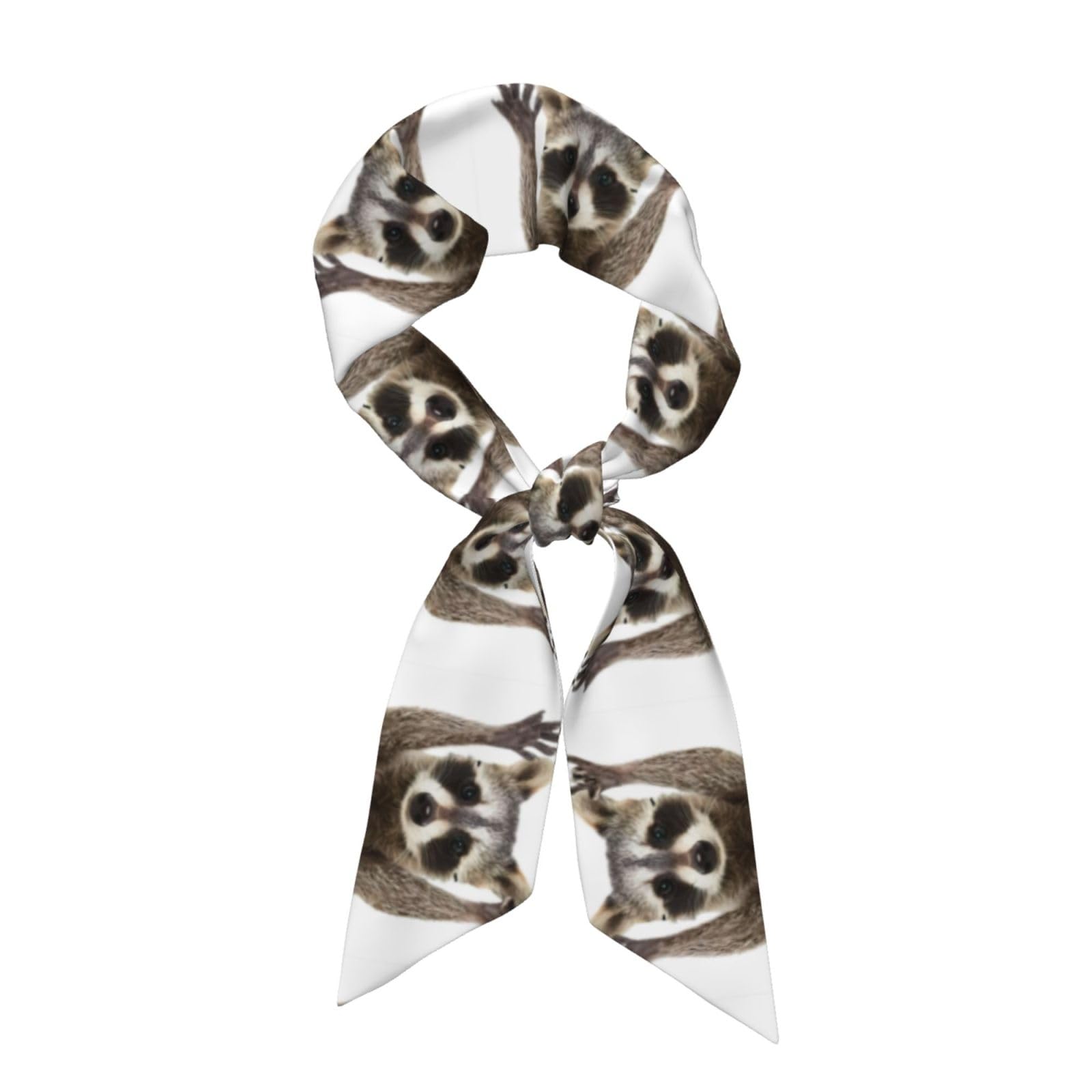 Zcmkjlg Women's Black Racoons Headscarf For Handbag Accessories, Hair Ties, Headbands, Polyester Ribbon Scarves