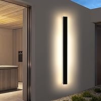 Vista 17 de luces de pared exterior de 39 pulgadas largas, lámpara de pared montada moderna, luces de 3 colores 3000K/4500K/6000K, IP65 impermeable, apliques