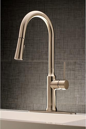 Miniatura 4 de Gourmetier LS2728NYL - Grifo de cocina desplegable de un solo mango, níquel cepillado