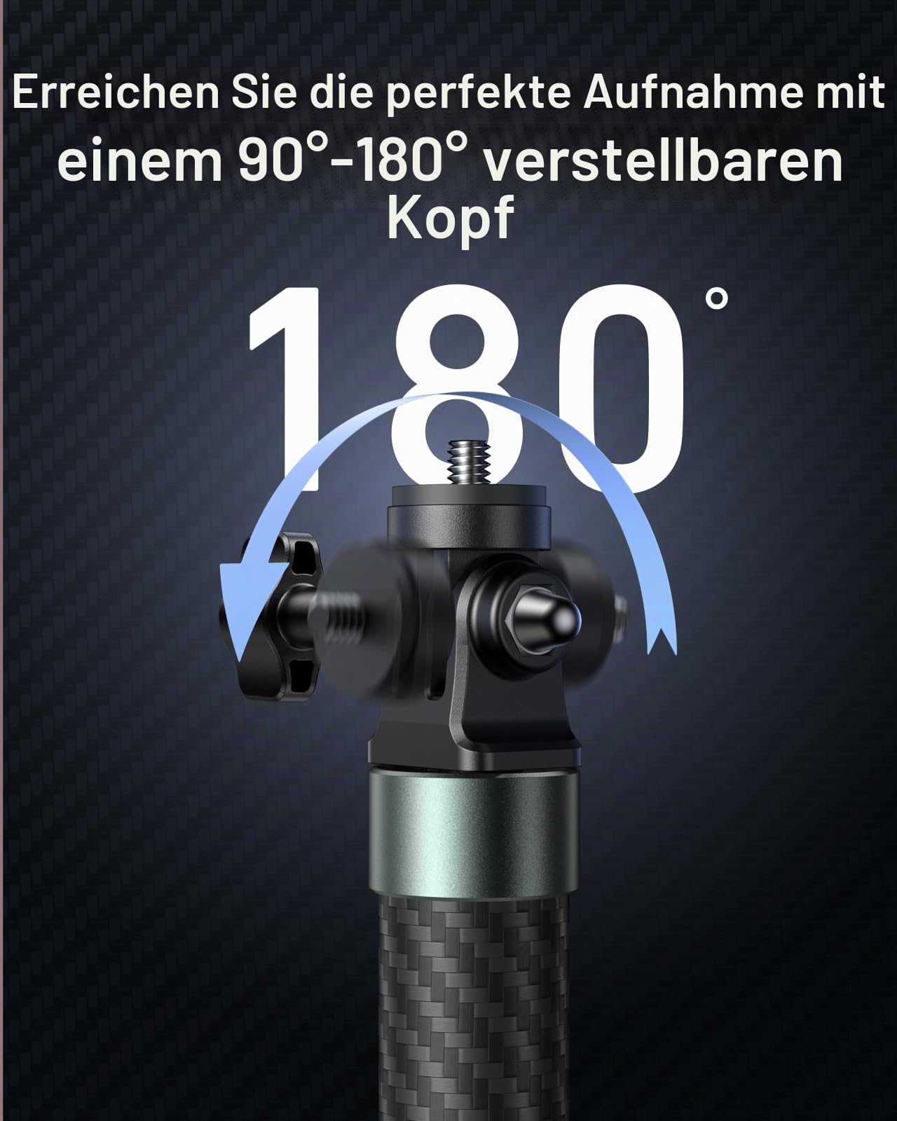 TELESIN 120cm Selfie Stick Langer Pole Unsichtbar für GoPro Hero 13 12 11 10 9 8 7 6, DJI Osmo 360 Action 6 5 Pro 4 3, Insta360 X5 X4 X3, Leichter Carbonfaser Verlängerungsmonopod für Zubehör