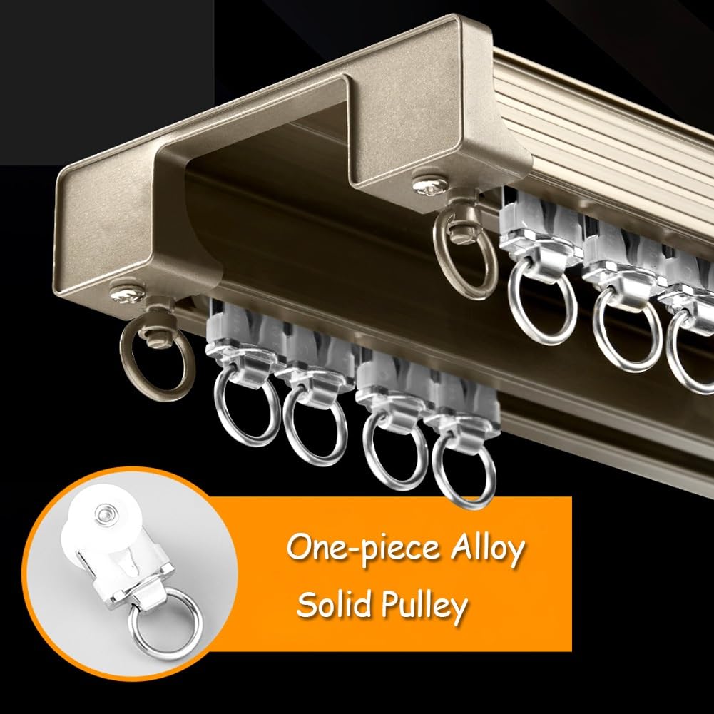 Double ain Trac Deckenhalterung, Aluminium, Rafor Wohnzimmer, Schlafzimmer, Raumteiler, sanftes Gleiten, leise, einfache Installation, Slish Home Decor