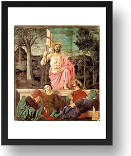 Stampe Periodo PIERO della FRANCESCA: Resurrezione, arte d'epoca, riproduzione A2 in cornice nera 61x17