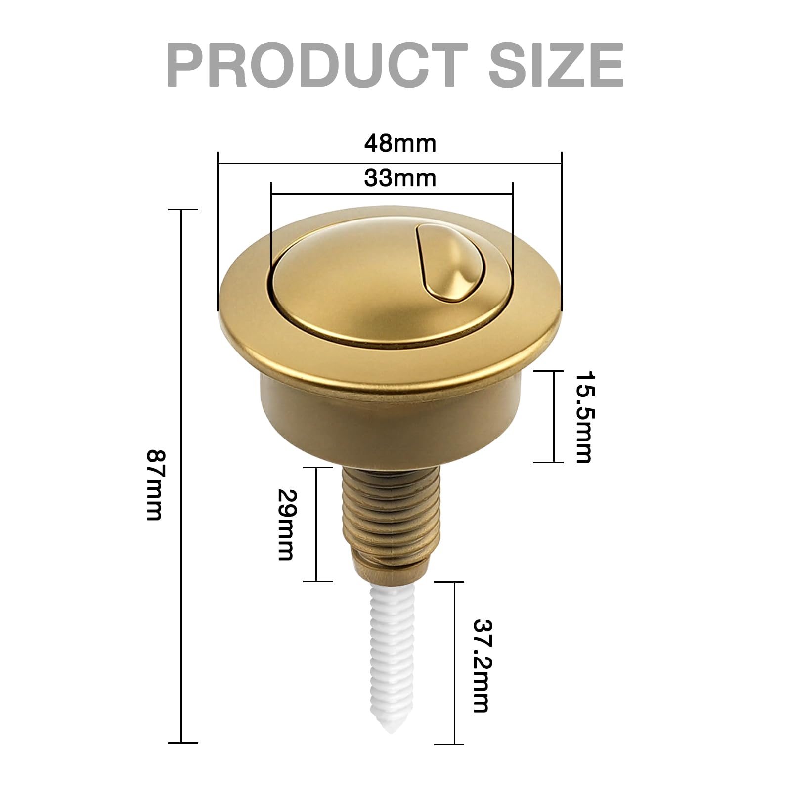 Dual Flush Toilet Cistern Push Button for Twyford for Optima 49 Model 34494907, Fit for Standard Cistern Holes 39-42mm(Gold) - Image 2