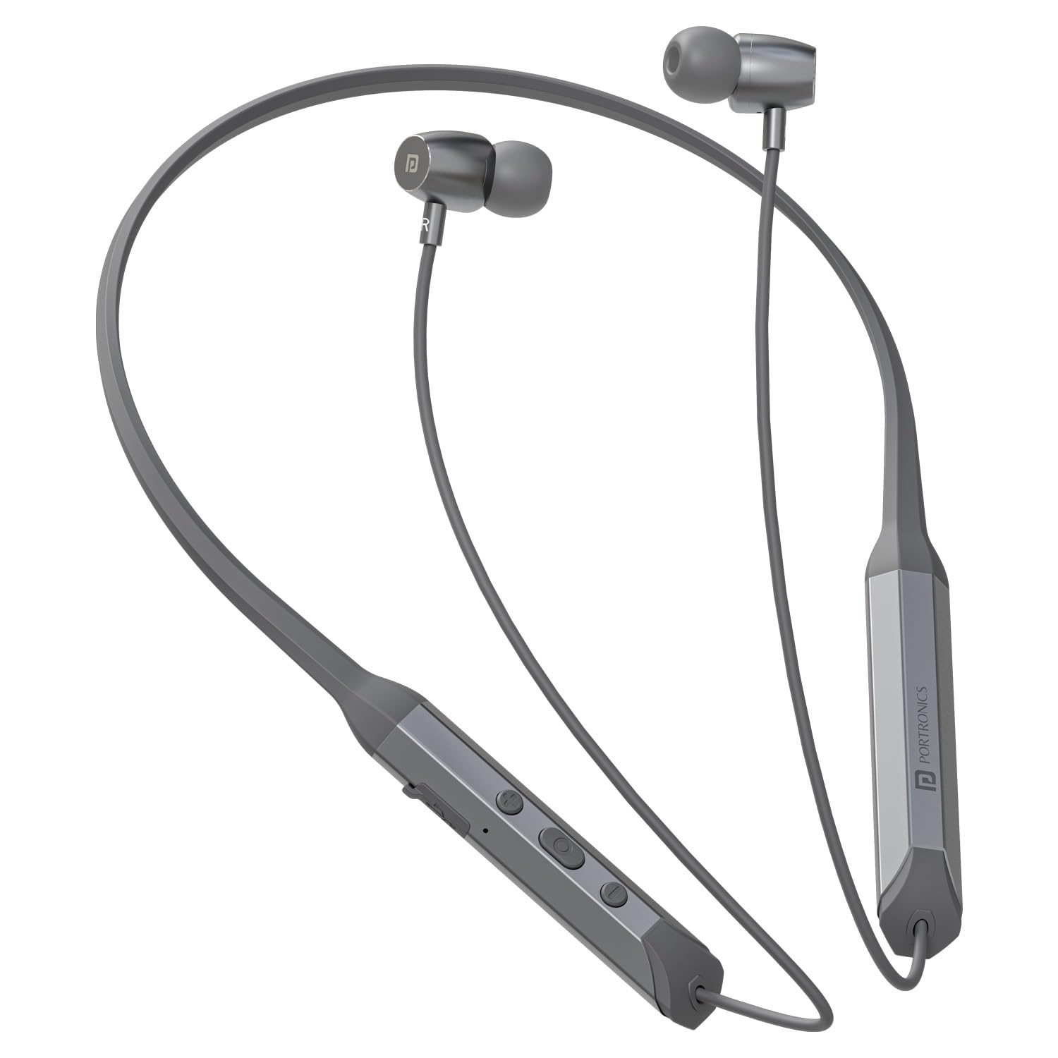 Portronics Harmonics Z12 in Ear Bluetooth Neckband with Metallic Built & Hall Switch(ON/Off),Upto 35 Hours Playtime, Gaming/Music Mode, Low Latency, Bluetooth Version 5.3V, Type C Fast Charging(Grey)-picture-16