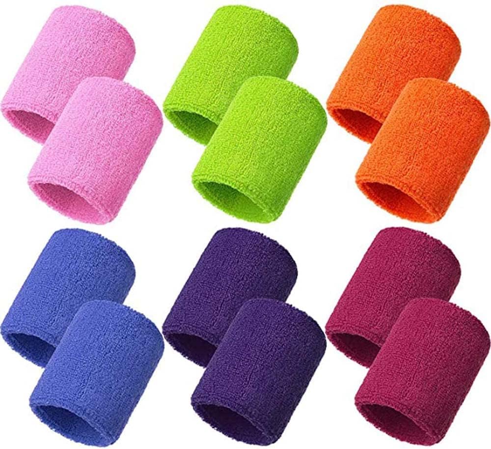 Wrist Sweatbands, ELECDON 12 Pcs Sweat Bands & Wristbands for Working