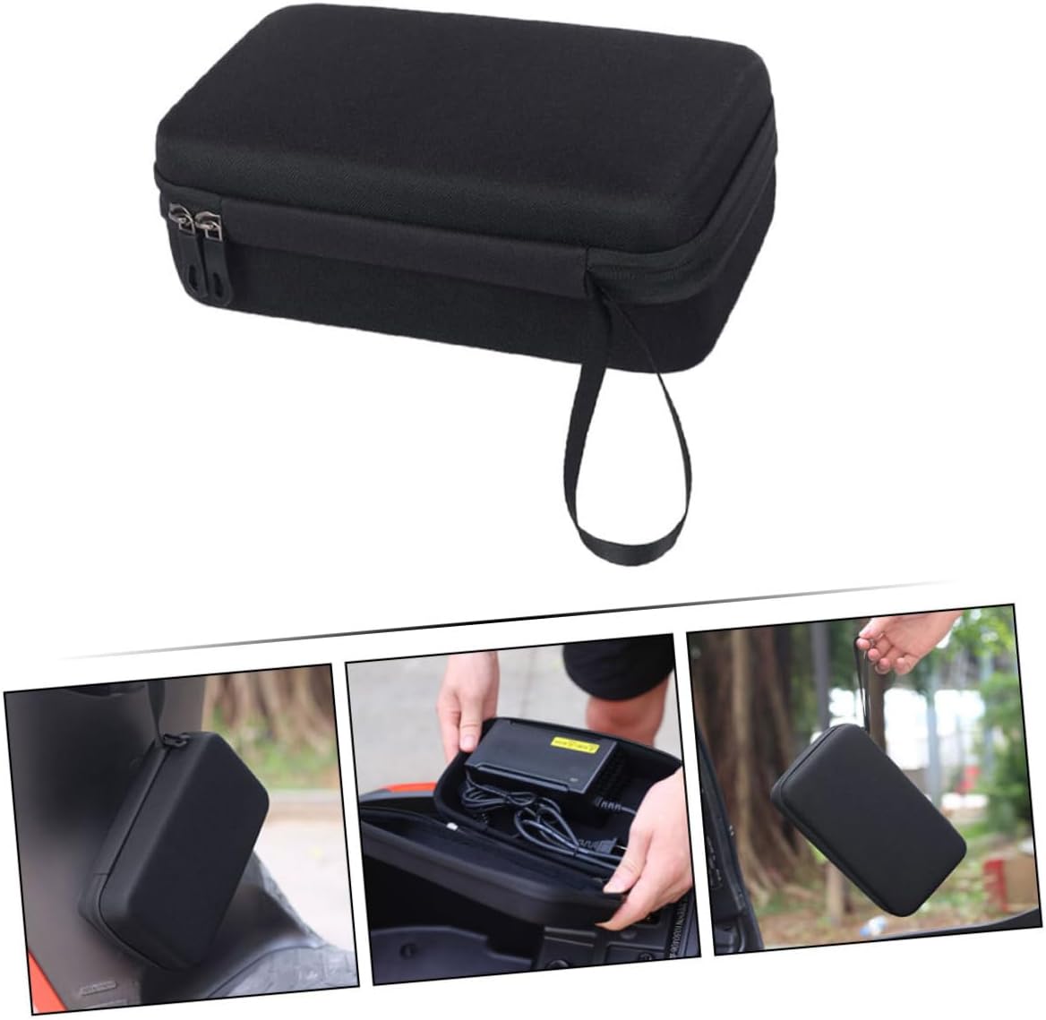 WOONEKY 2Pcs Electric Vehicle Charger Storage Bag Durable Bike Cable Organizer Case for Chargers Cables and Phones Hard Shell Shockproof Design for Convenient Storage and Easy