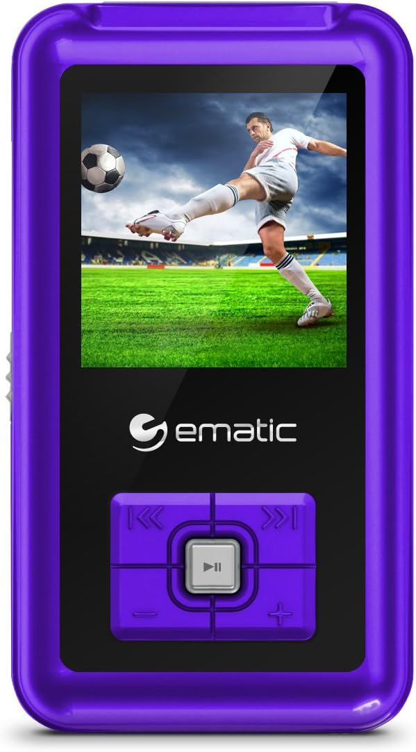 EmaticEM208VIDPR 8GB MP3 Video Player with FM Tuner/Recorder and 1.5-inch Color Screen, Purple