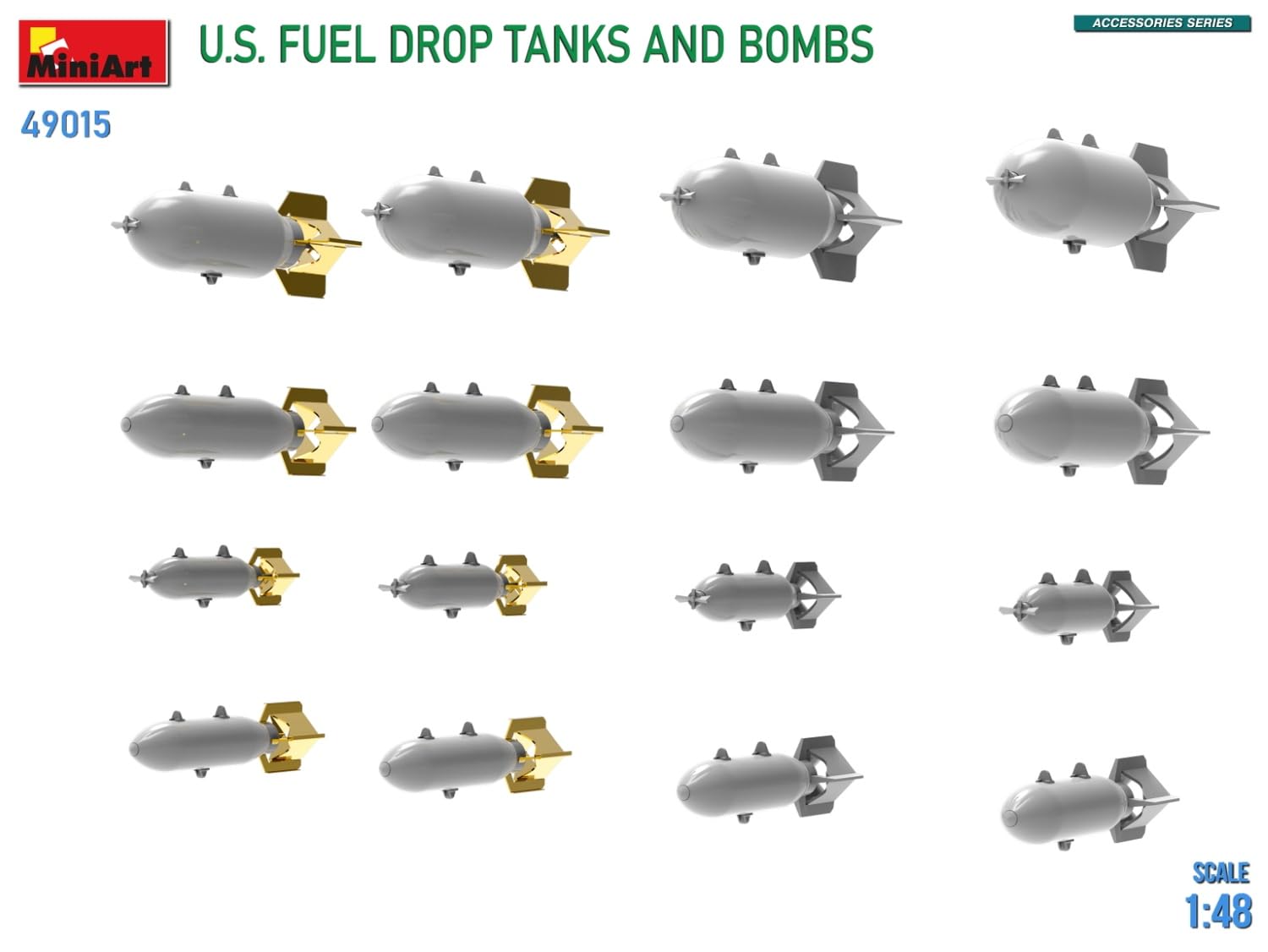 MiniArt - 1/48 U.S. FUEL DROP TANKS AND BOMBS (2/24