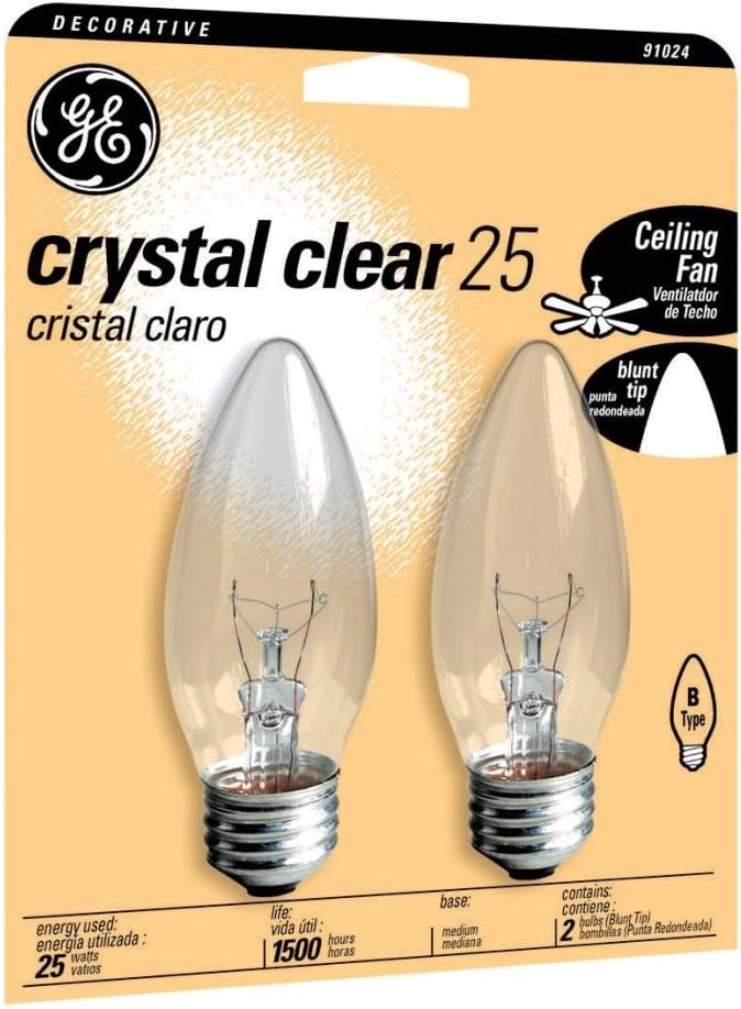 GE 25 watts B13 Decorative Incandescent Bulb E26 (Medium) Soft White 2