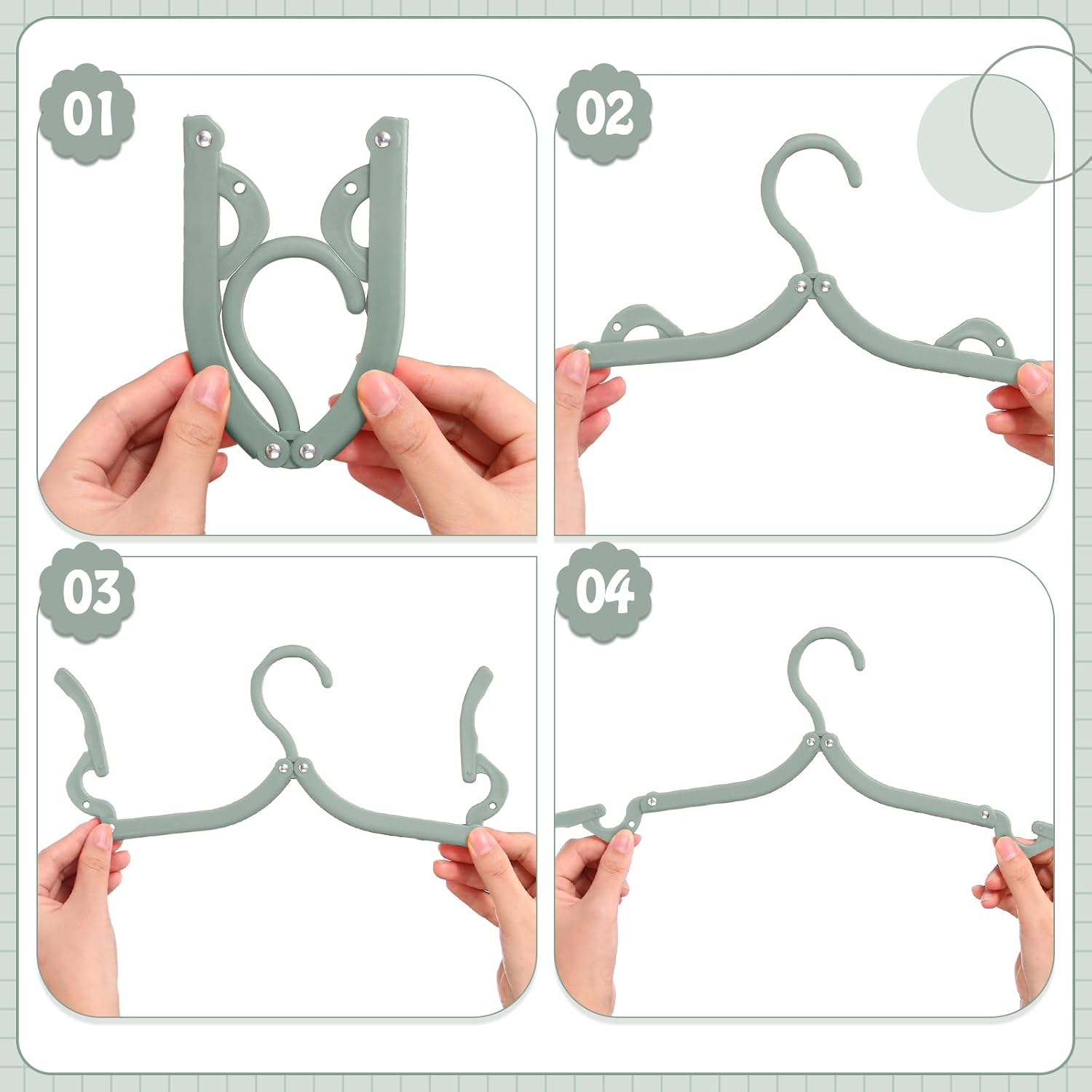 12 Pcs Travel Hangers Colorful Foldable Hangers, Classic Color