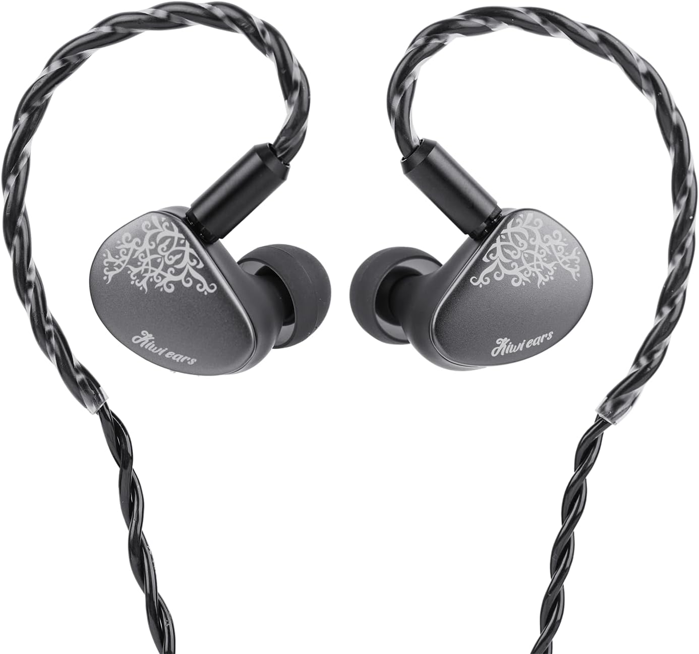Kiwi Ears Cadenza II インイヤーモニター、10mmチタンダイナミックドライバーIEMイヤホン KARS 2.0付き 正確なトーンバランスを実現-CNCアルミニウムパネル、取り外し可能な2ピンケーブル付き ミュージシャン用(グレー)