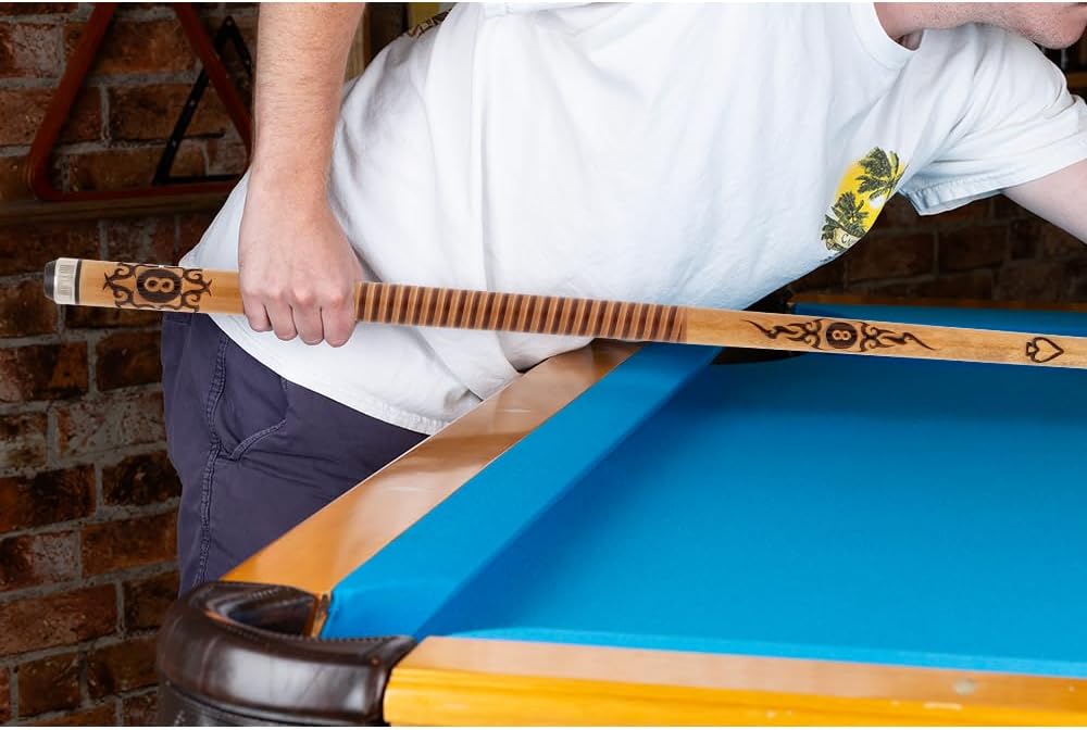 Two Toned Stacked Saddlebag Leather Wrap Cue Weight: 18 Oz.