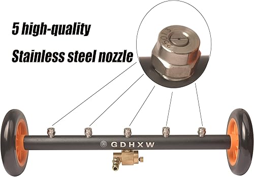 Miniatura 3 de GDHXW Escoba de agua 2 en 1 para lavadora a presión del tren de rodaje de 18 pulgadas, accesorio para lavadora a presión debajo del automóvil, con 3