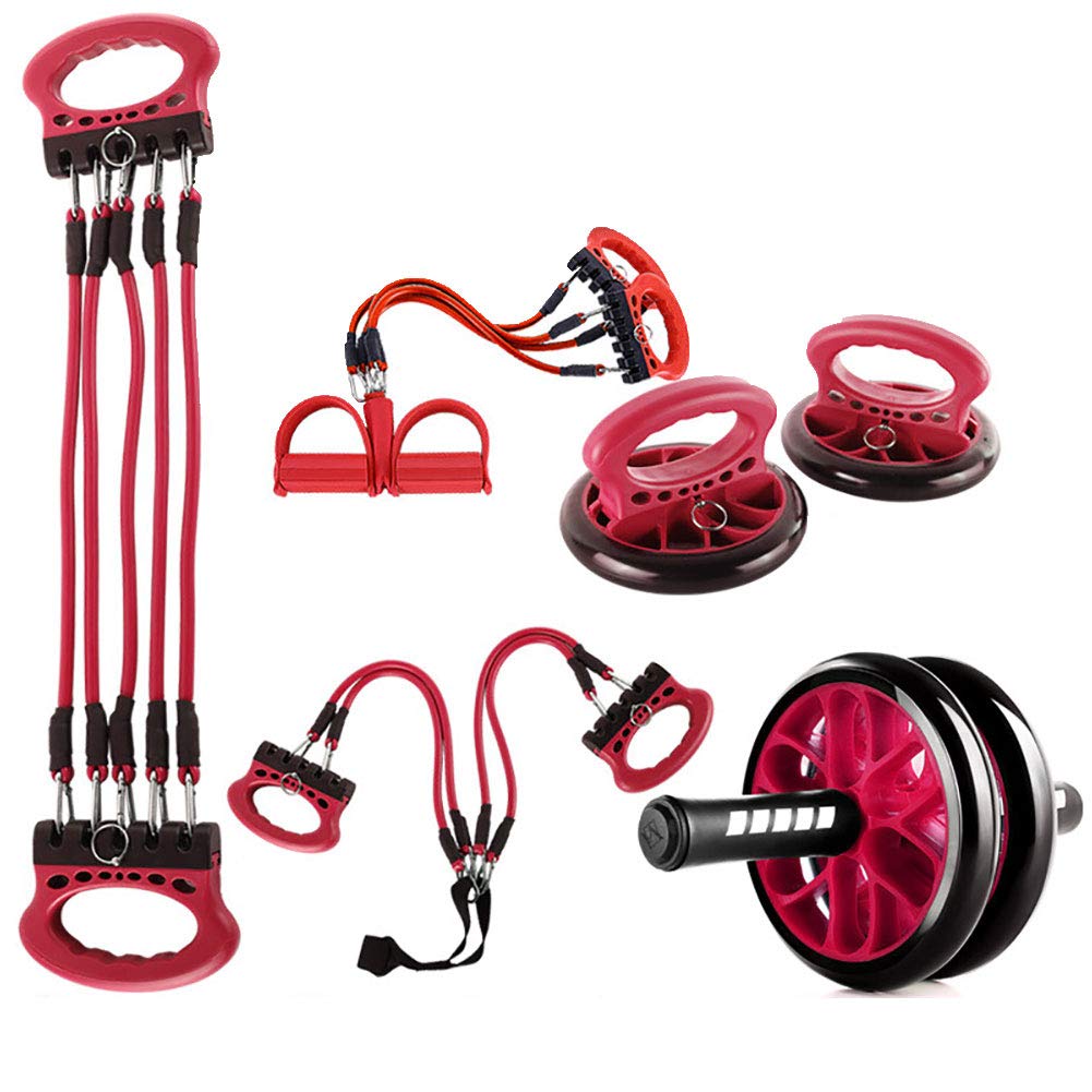 Wilitto 5-in-1 Abdominal Roller Wheel Push-UP Support Rack Gym Fitness Equipment Kit