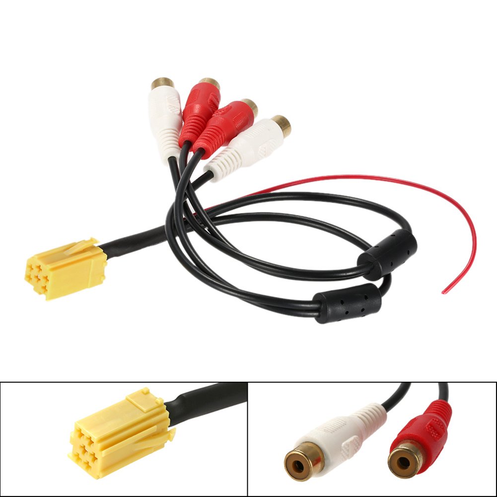 Qiilu popolare mini 6 Pin ISO Adattatore Aux Line Out 4 RCA cavo 4 RCA maschio