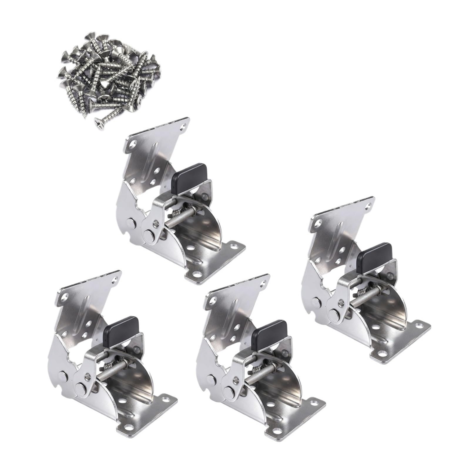 Debnfrwjas Silver Thickened 180° Self Lock Folding Hinges 4Pcs For Table Stool