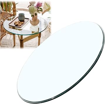 Circle Glass Table Top, Clear Round Tempered Glass Table Top, Decorative Glass Furniture, Premium Round Circular Plate Glass, Tempered Glass Dining Table Top,75CM30INCH  Color Clear , Size 38CM